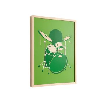 Green Drums Graphic Art On Plaque