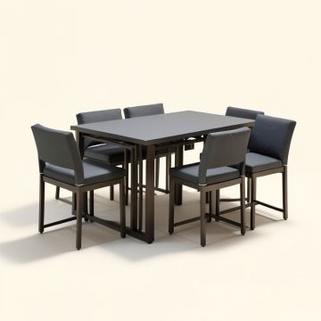 Jeiry 5 Pc Set With Cushion Dining Set , Dark Gray (synthetic illustration; no displayed measurements)