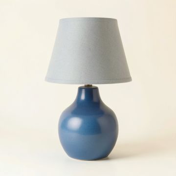 Cliff Dale Table Lamp With A Plain Fabric Shade - Blue (synthetic illustration; no displayed measurements)