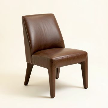 Belmiro Modern Genuine Leather Upholstered Dining Chair (synthetic illustration; no displayed measurements)