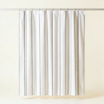 Hazel Dale Shower Curtain Hanging Flat From A Plain Rod - White (synthetic illustration; no displayed measurements)