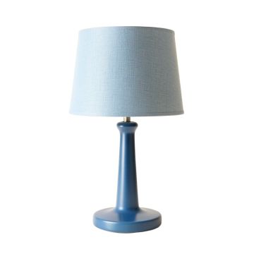 Maple Branch Table Lamp With A Plain Fabric Shade - Blue
