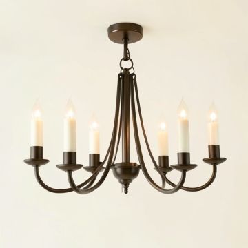 6-Light Candle Style Drum Chandelier (synthetic illustration; no displayed measurements)