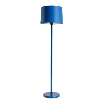 Birch Brook Floor Lamp With A Plain Fabric Shade - Blue