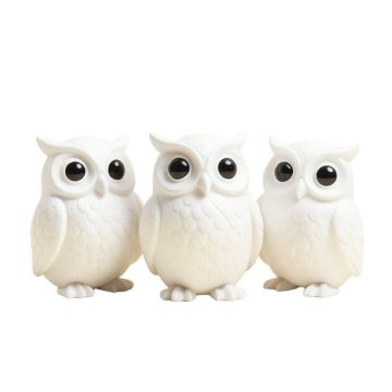 3 Piece Carder Fat Baby Owls Figurine Set