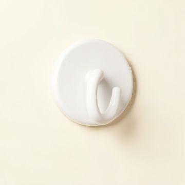 Ridge Bridge Wall-Mounted Robe Hook - White (synthetic illustration; no displayed measurements)