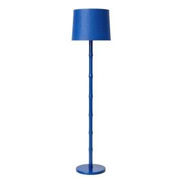 Shore Branch Floor Lamp With A Plain Fabric Shade - Blue