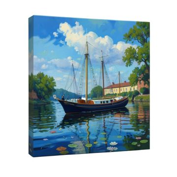 Barques Regates A Argenteuil By Claude Monet - Wrapped Canvas Painting Print