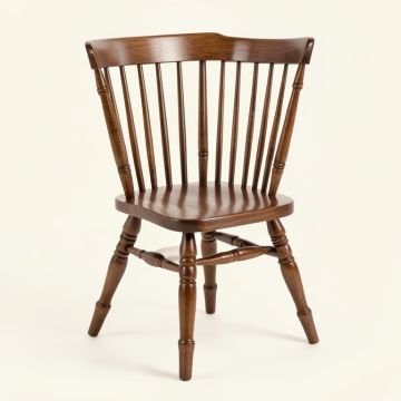 Metal Windsor Back Side Chair In Walnut (synthetic illustration; no displayed measurements)