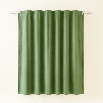 Wren Bridge Shower Curtain Hanging Flat From A Plain Rod - Green (synthetic illustration; no displayed measurements)