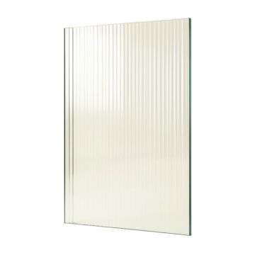 Fluted 30 '' W X 78 '' H Frameless Fixed Glass Panel (synthetic illustration; no displayed measurements)