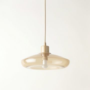 Harbor Bridge Pendant Light Suspended From One Plain Cable - Beige (synthetic illustration; no displayed measurements)