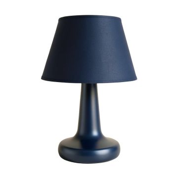 Meadow Canyon Table Lamp With A Plain Fabric Shade - Navy