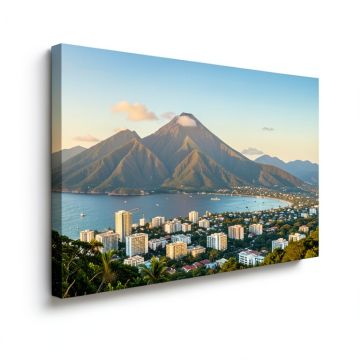 Mountains With City At Coast In The Background Honolulu (synthetic illustration; no displayed measurements)