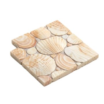 1 '' X 1 '' Seashell Mosaic Tile In Natural