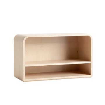 Rowan Bend Low Bookcase - Beige (synthetic illustration; no displayed measurements)