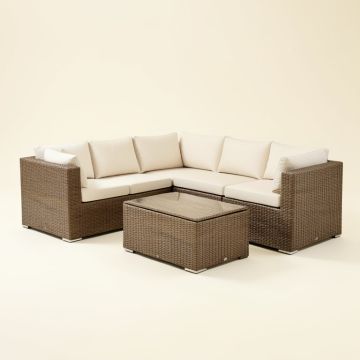 Halla Patio Furniture On Clearance 7 Piece Rattan Sectional Seating Group With Cushions (synthetic illustration; no displayed measurements)