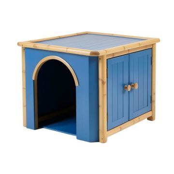 Juniper Dale Empty Furniture-Style Litter Enclosure - Blue