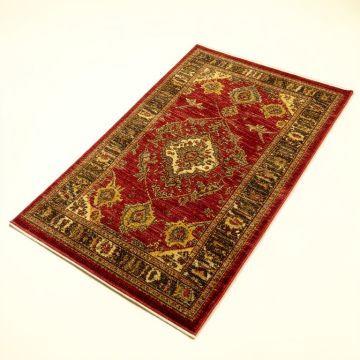 Tobiason Machine Made Power Loom Wool/Polyester Red/Brown/Yellow Area Rug (synthetic illustration; no displayed measurements)