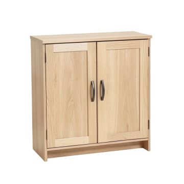 2-Door Wood Entryway 8 Pair Shoe Storage Cabinet