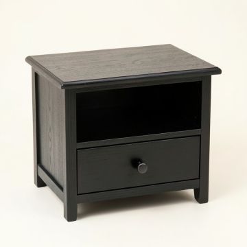 Oak Arc Nightstand - Black (synthetic illustration; no displayed measurements)
