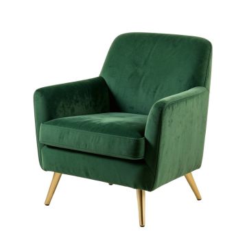 Modern Soft Velvet Material Green Ergonomics Accent Chair