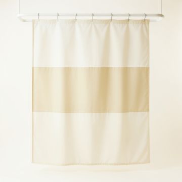 Lake Branch Shower Curtain Hanging Flat From A Plain Rod - Ivory (synthetic illustration; no displayed measurements)