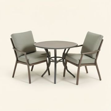Tammi Patio 3 Piece Bistro Set With Cushions (synthetic illustration; no displayed measurements)