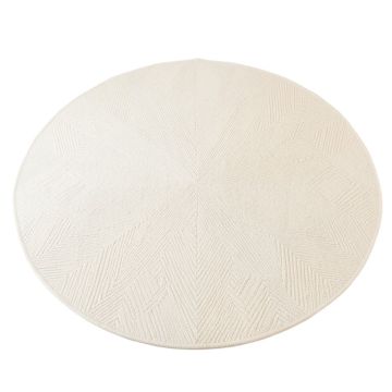 Meadow Arc Round Area Rug - Cream