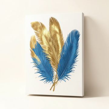 Fashion And Glam Corinthian Feathers Feathers - Wrapped Canvas Graphic Art Print (synthetic illustration; no displayed measurements)