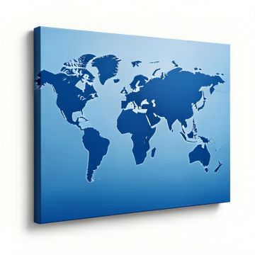 World Map - Wrapped Canvas Graphic Art Print (synthetic illustration; no displayed measurements)