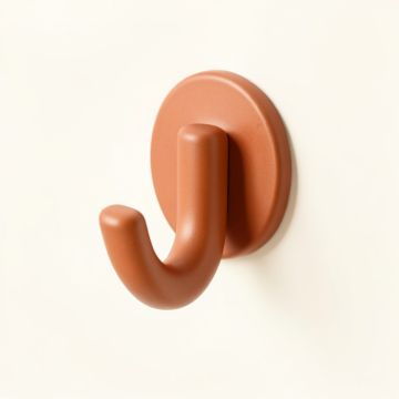 Elm Bend Wall-Mounted Robe Hook - Terracotta (synthetic illustration; no displayed measurements)