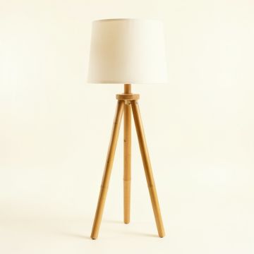 Dawn Branch Floor Lamp With A Plain Fabric Shade - Ivory (synthetic illustration; no displayed measurements)