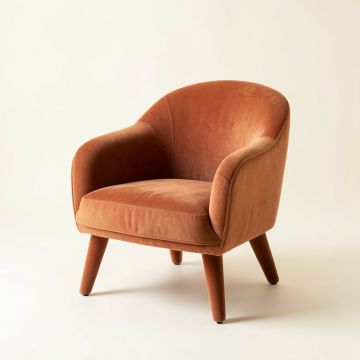 Moss Bluff Upholstered Armchair - Terracotta (synthetic illustration; no displayed measurements)