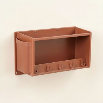 Reed Edge Wall-Mounted Entryway Organizer Shelf - Terracotta (synthetic illustration; no displayed measurements)