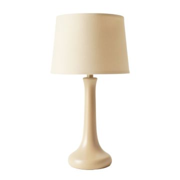Wren Arc Table Lamp With A Plain Fabric Shade - Beige