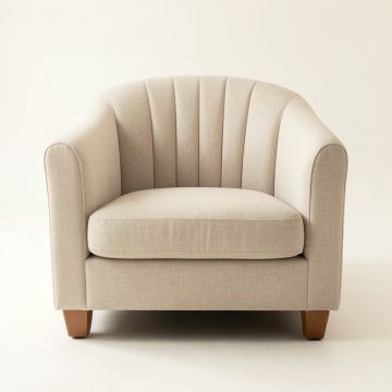 Shore Bridge Upholstered Armchair - Beige (synthetic illustration; no displayed measurements)