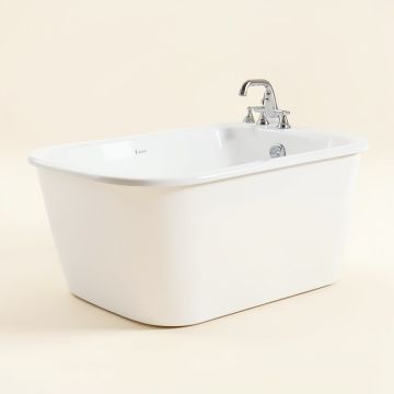 67 '' X 31 '' Freestanding Soaking Bathtub With Faucet (synthetic illustration; no displayed measurements)