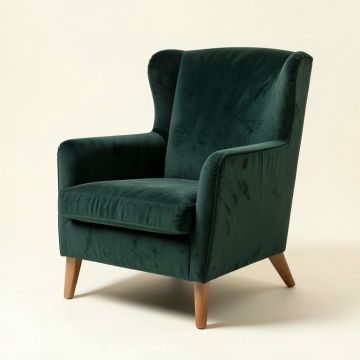 Ansgar 32 '' Wide Velvet Wingback Chair (synthetic illustration; no displayed measurements)