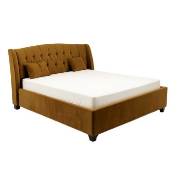 Soper Pu Velvet Queen Upholstered Platform Bed