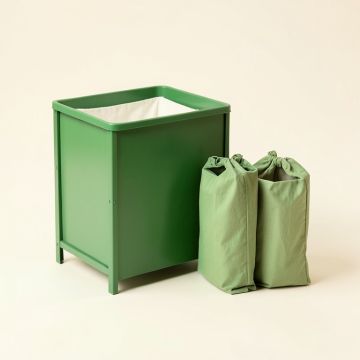 Willow Dell Laundry Sorting Station With Plain Removable Bags - Green (synthetic illustration; no displayed measurements)