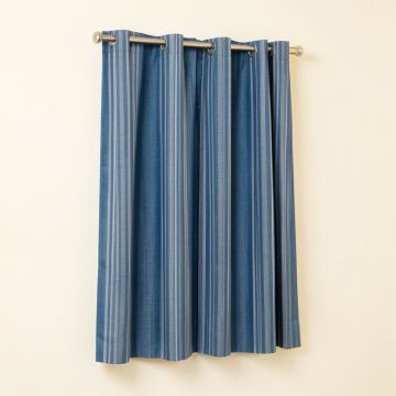 Decorative Striped Semi-Sheer Thermal Rod Pocket Single Curtain Panel (synthetic illustration; no displayed measurements)