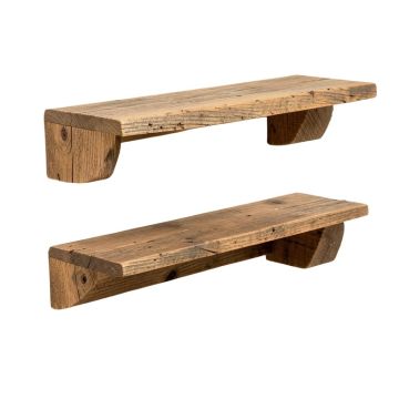 Brennon 2 Piece Solid Wood Accent Shelf With Reclaimed Wood