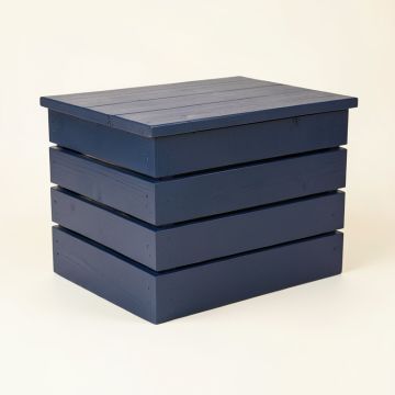 Maple Crest Closed Outdoor Storage Box - Navy (synthetic illustration; no displayed measurements)
