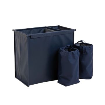 Meadow Crossing Laundry Sorting Station With Plain Removable Bags - Navy