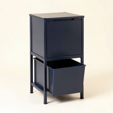 Holly Bend Freestanding Pull-Out Hamper Cabinet - Navy (synthetic illustration; no displayed measurements)