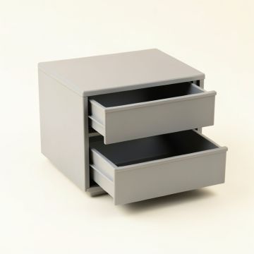 Elm Dale Small-Parts Storage Drawer Cabinet - Gray (synthetic illustration; no displayed measurements)