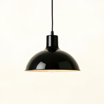 Field Crest Pendant Light Suspended From One Plain Cable - Black (synthetic illustration; no displayed measurements)