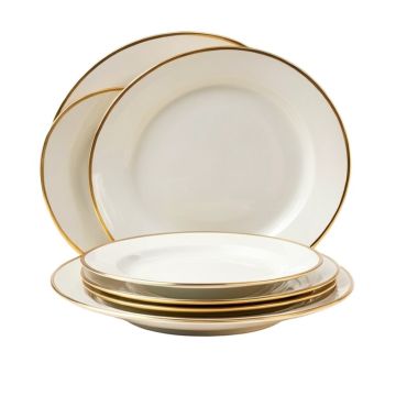 Arendale Gold Rim 12 Piece Dinnerware Set , Service For 4