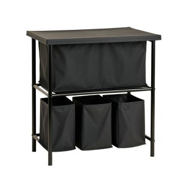 Dawn Bend Laundry Sorting Station With Plain Removable Bags - Black